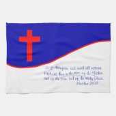 Christelijke vlag geïnspireerd theedoek (Horizontaal)
