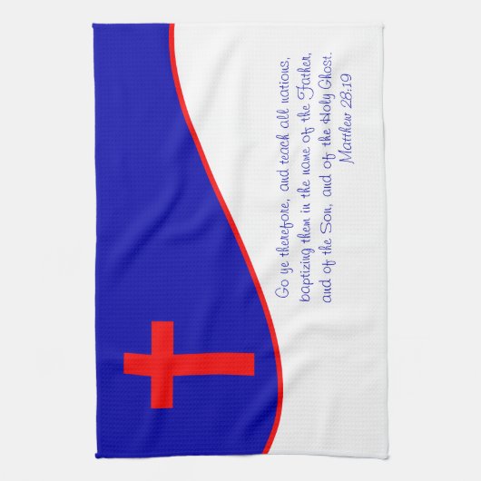 Christelijke vlag geïnspireerd theedoek (Verticaal)