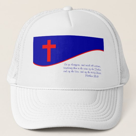 Christelijke Vlag Geïnspireerd Trucker Pet (Voorkant)