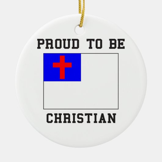Christelijke vlag keramisch ornament (Voorkant)