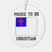 Christelijke vlag keramisch ornament (Links)