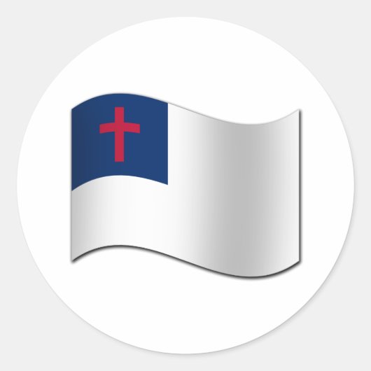 Christelijke vlag ronde sticker (Voorkant)
