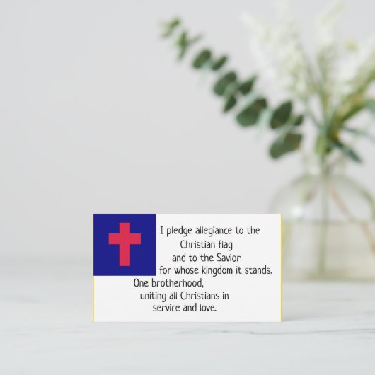 Christelijke vlaggenpleister visitekaartje (Staand voorkant)