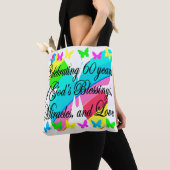 CHRISTELIJKE VLINDER 60E VERJAARDAG CANVAS TAS (Dichtbij)