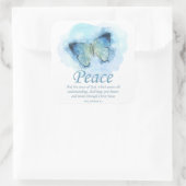 Christelijke vlinderbijbel voor vrouwen: vrede vierkante sticker (Tas)