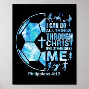Christelijke Voetbal Gelovig Religieus Vrouwen Kin Poster