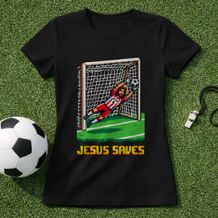Christelijke Voetbal Keeper Pixel-art Doelman T-shirt