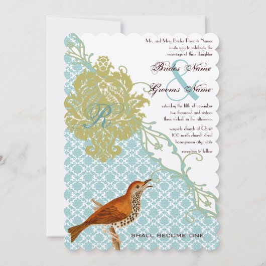 Christelijke  vogeljacht - uitnodiging tot huwelij (Achterkant)