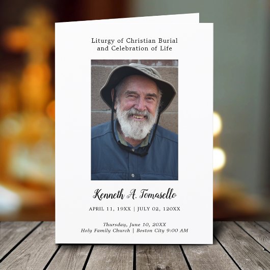 Christelijke volgorde van service begrafenisfoto g programma