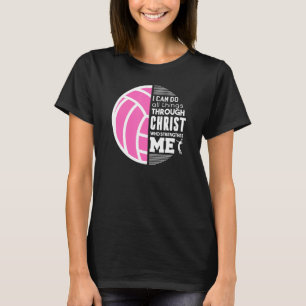 Christelijke volleybal ik kan alle dingen doen Phi T-shirt
