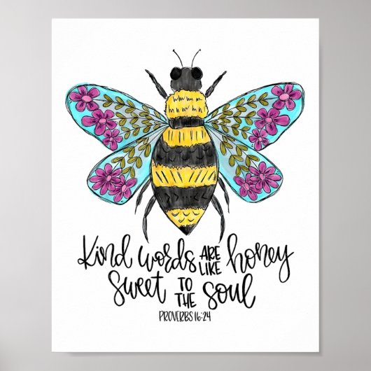 Christelijke vriendelijke woorden zijn als Honey B Poster (Voorkant)