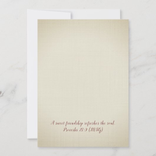 Christelijke vriendschap Hartelijk dank voor uw cr Bedankkaart (Achterkant)