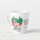 Christelijke VROLIJKE KERST PADDENSTOELEN in Vorst Latte Mok (Linkerhoek)