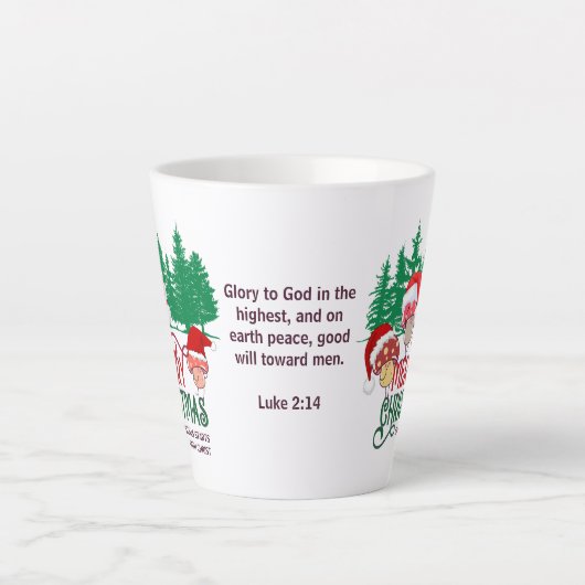 Christelijke VROLIJKE KERST PADDENSTOELEN in Vorst Latte Mok (Voorkant)