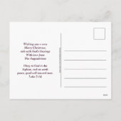 CHRISTELIJKE VROLIJKE KERSTPADDENSTOELEN FEESTDAGENKAART (Achterkant)