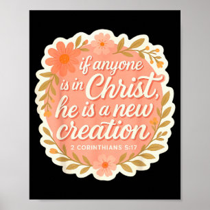 Christelijke vrouw als iemand in Christus is Hij i Poster
