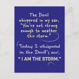 Christelijke vrouw Briefkaarten Duivel fluisterde 