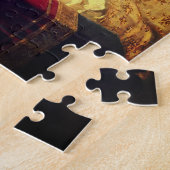 Christelijke vrouw die bijbelschilderij leest legpuzzel (Zijkant)