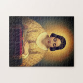 Christelijke vrouw die bijbelschilderij leest legpuzzel (Horizontaal)