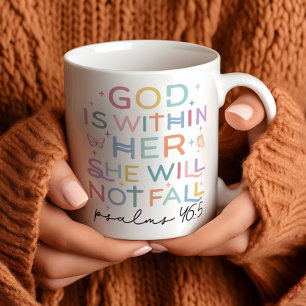 Christelijke vrouw: "God is in haar" Psalm 46:5 Koffiemok