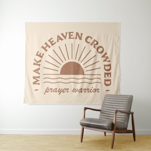 Christelijke vrouw meisje citeert boho beige esthe wandkleed (In Situ (horizontaal))