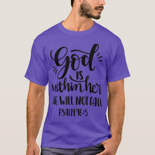 Christelijke vrouwen die God geven is binnen haar T-shirt