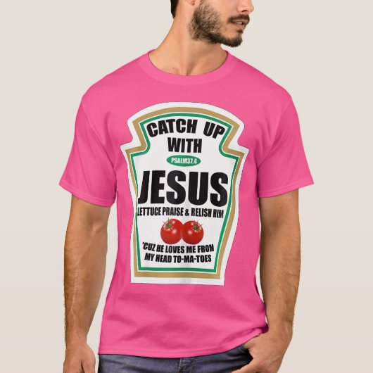 Christelijke vrouwen halen Jezus-ketchup in T-shirt (Voorkant)