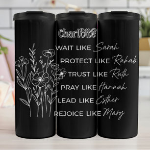 Christelijke vrouwen van de Bijbel Bloemendesign Thermosbeker
