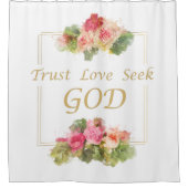 Christelijke vrouwenventilator: Vertrouwen - Liefd Douchegordijn (Voorkant)