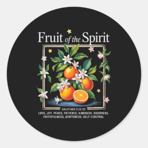 Christelijke Vrucht Van De Geest Vintage Fruit Sin Ronde Sticker
