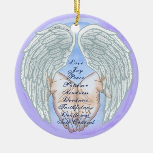 Christelijke vruchten van de gedistilleerde drank keramisch ornament (Voorkant)