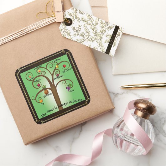 Christelijke Vruchten van de Gedistilleerde Sticke Vierkante Sticker (Geschenken)