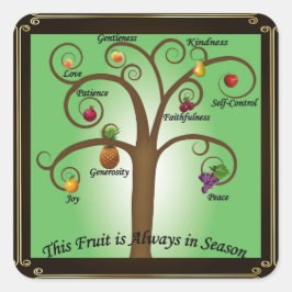 Christelijke Vruchten van de Gedistilleerde Sticke Vierkante Sticker