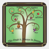 Christelijke Vruchten van de Gedistilleerde Sticke Vierkante Sticker (Voorkant)