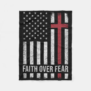 Christelijke VS Vlag Amerikaanse Christus geloof b Fleece Deken