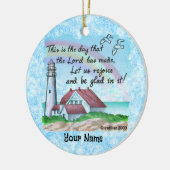 Christelijke vuurtoren Rejoice Keramisch Ornament (Links)