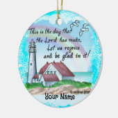 Christelijke vuurtoren Rejoice Keramisch Ornament (Links)