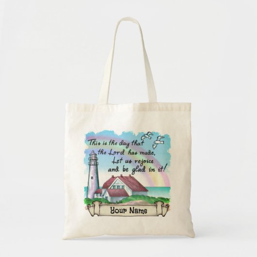 Christelijke vuurtoren van Rejoice Canvas tas (Voorkant)