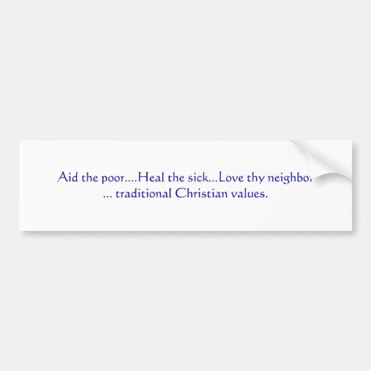 Christelijke waardes: Bumber sticker (blauwe versi (Voorkant)