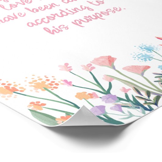 Christelijke Wall Art Decor Bloemen Meisjeskamer Poster (Hoek)