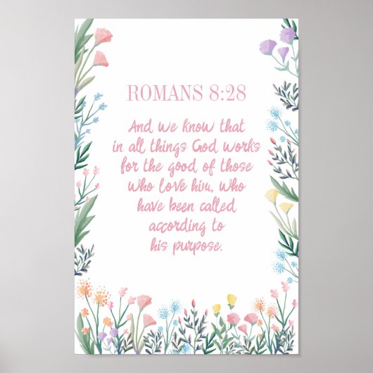 Christelijke Wall Art Decor Bloemen Meisjeskamer Poster (Voorkant)