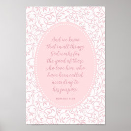 Christelijke Wall Art Decor Roze Meisje Kamer Poster