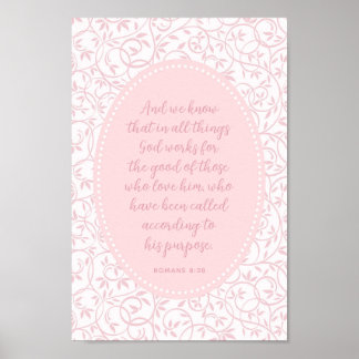 Christelijke Wall Art Decor Roze Meisje Kamer Poster