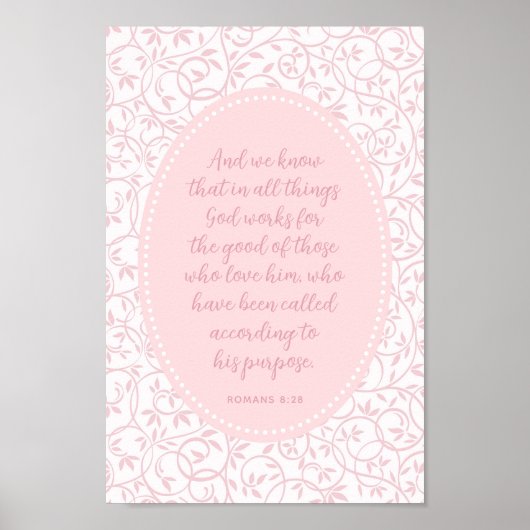 Christelijke Wall Art Decor Roze Meisje Kamer Poster (Voorkant)
