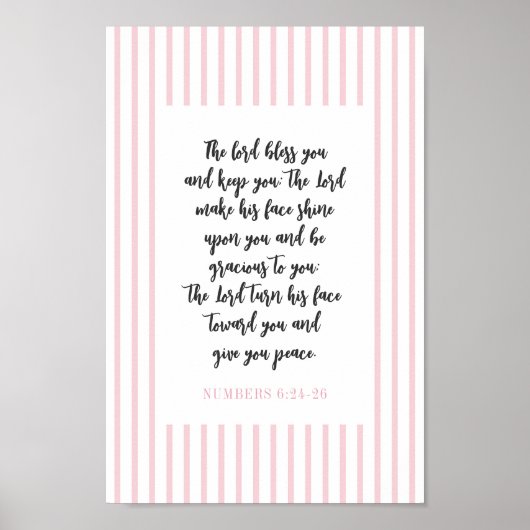 Christelijke Wall Art Decor Roze Meisje Kamer Poster (Voorkant)