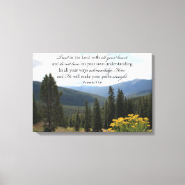 Christelijke Wall Art Mountain Uitzicht Trust in L Canvas Afdruk