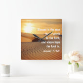 Christelijke Wall Clock Jeremiah 17:7 Vierkante Klok (Huis)