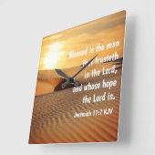 Christelijke Wall Clock Jeremiah 17:7 Vierkante Klok (Hoek)
