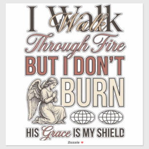 Christelijke wandeling door vuur vintage sticker