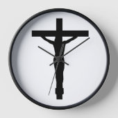 Christelijke wandklok – Crucifix Design (Voorkant)